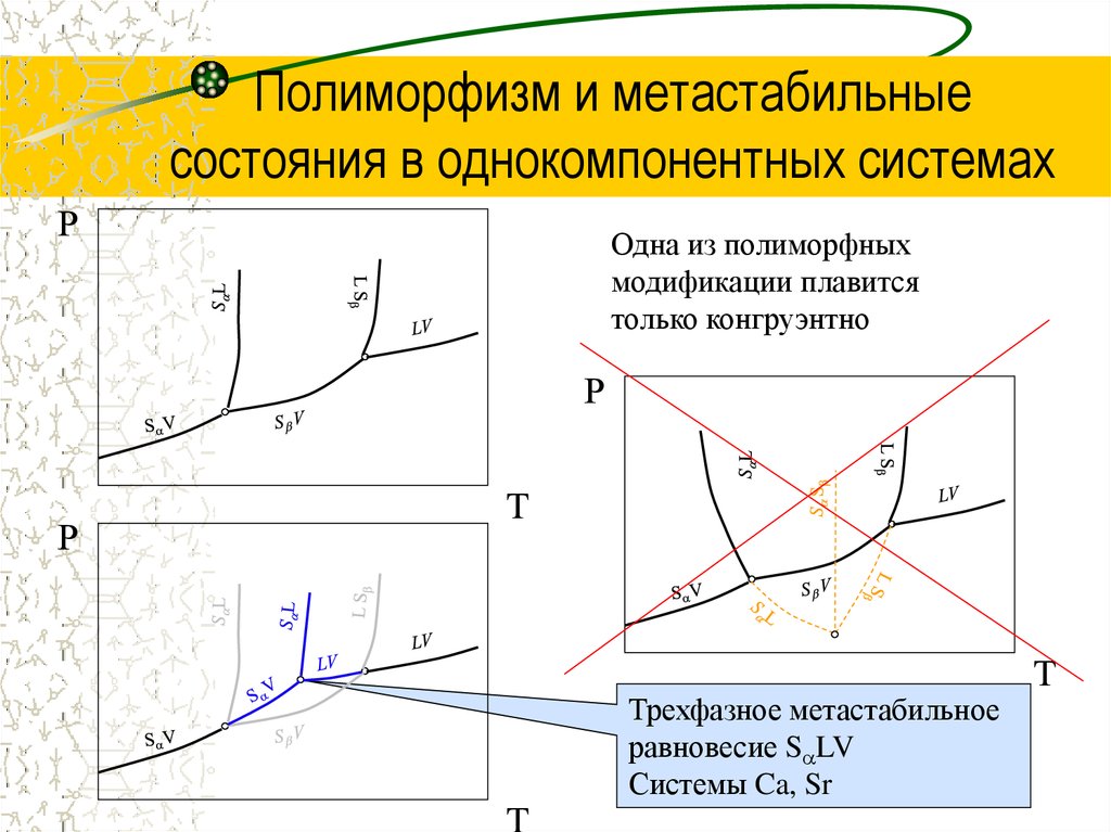 Полиморфные модификации. Схема фазовых превращений однокомпонентных систем. Метастабильное состояние. Метастабильное равновесие. Метастабильные состояния в термодинамике.
