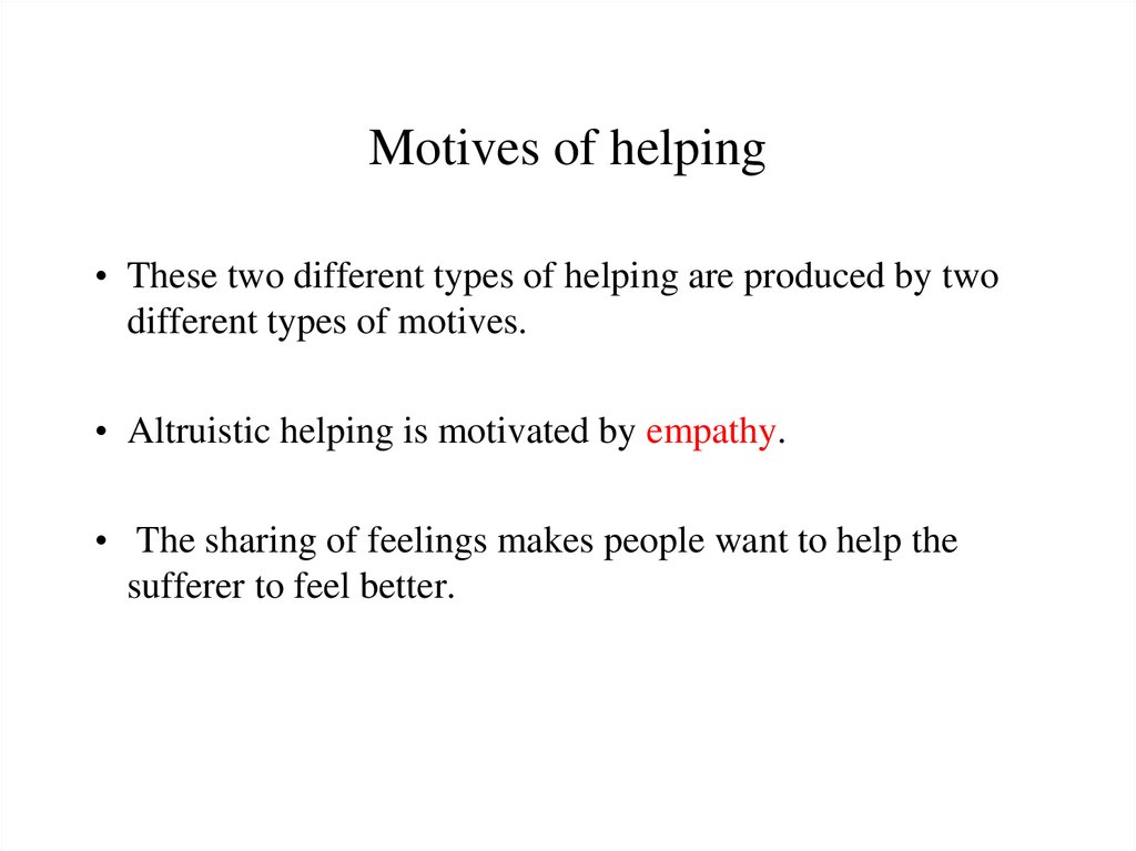 Motives of helping