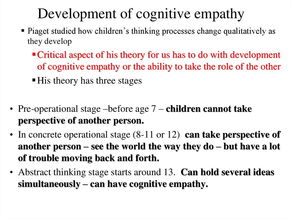 Development of cognitive empathy