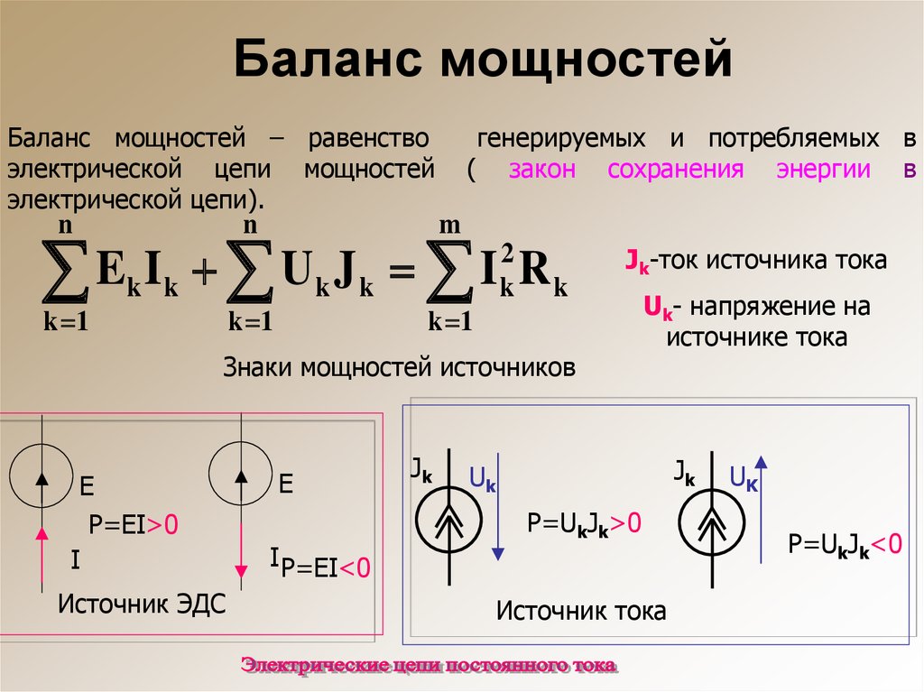 Составить уравнение баланса. Уравнение баланса мощностей в электрической цепи. Уравнение баланса мощностей цепи постоянного тока. Баланс мощностей в цепи постоянного тока. Как составить баланс мощностей.