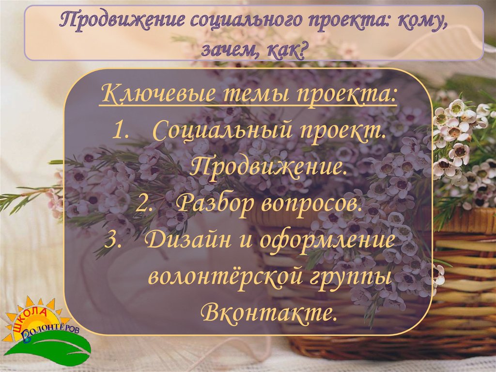 Продвижение социальных проектов