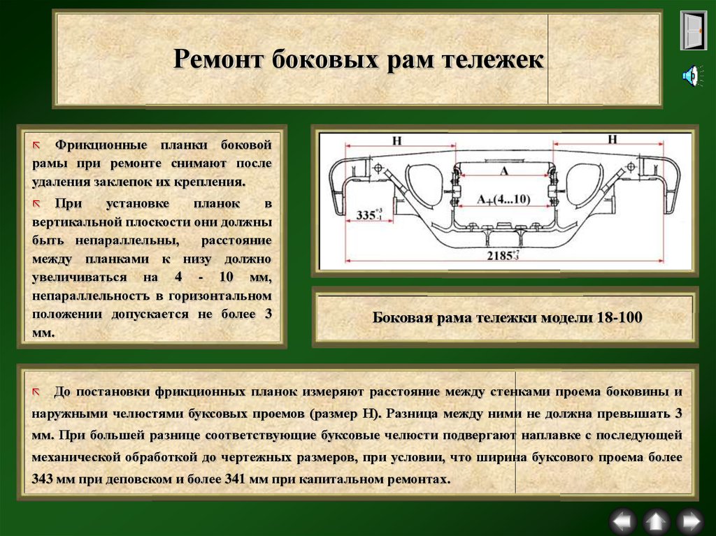 Неисправности рамы тележки