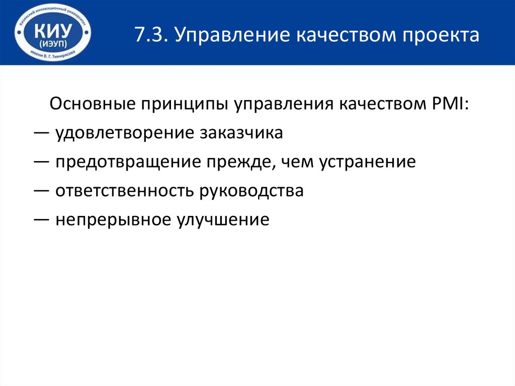 Управление качеством проекта доклад