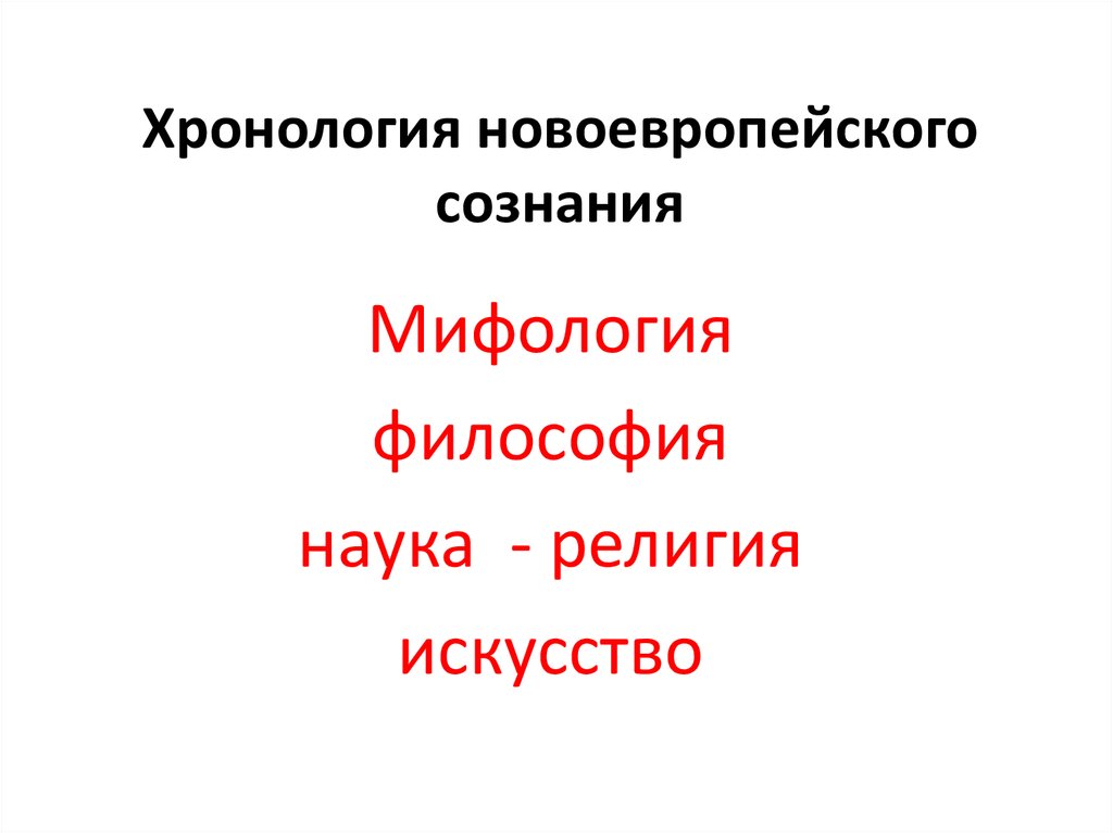 Хронология новоевропейского сознания