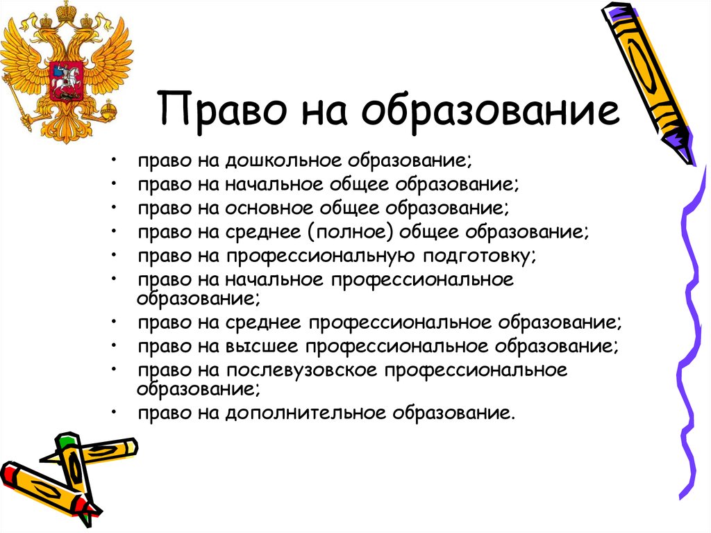 Право детей на образование в российской федерации