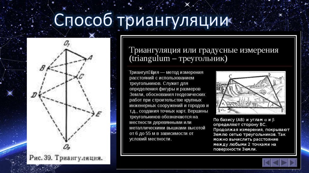 Методы размеров. Методы определения размеров триангуляции формула. Метод триангуляции в астрономии суть. Триангуляция суть формула графическая интерпретация. Способ триангуляции Начертательная геометрия.