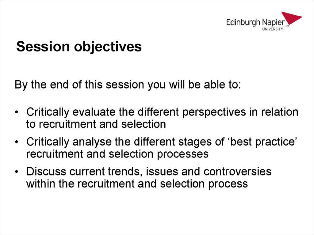 Session objectives