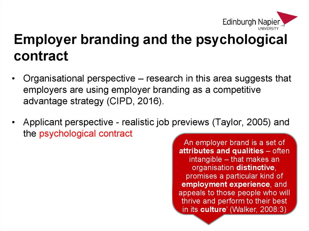 Employer branding and the psychological contract