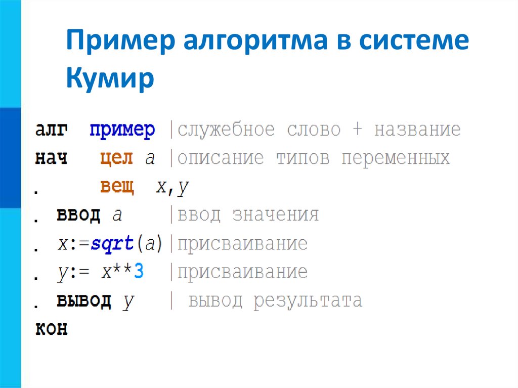 Алгоритм имя. Алгоритмы в кумире примеры. Кумир образец алгоритма. Алгоритмический язык кумир. Алгоритм в программе кумир.