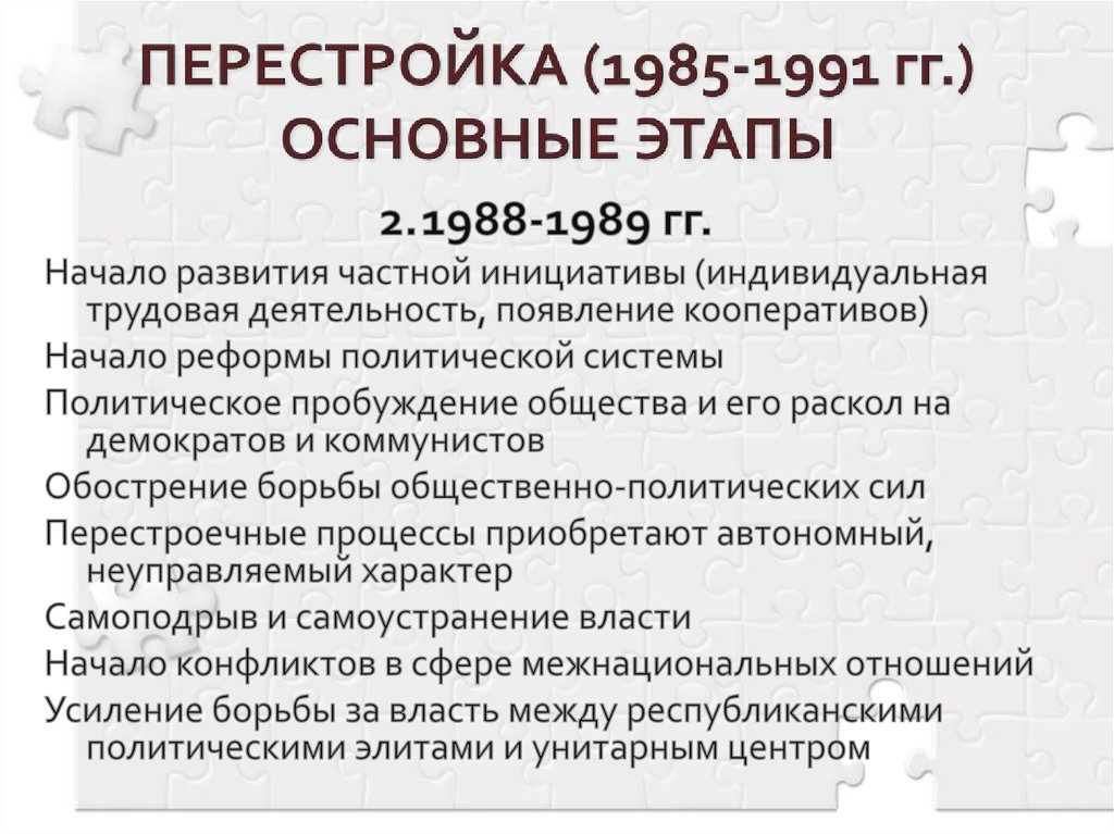 Перестройка 1985 1991 презентация