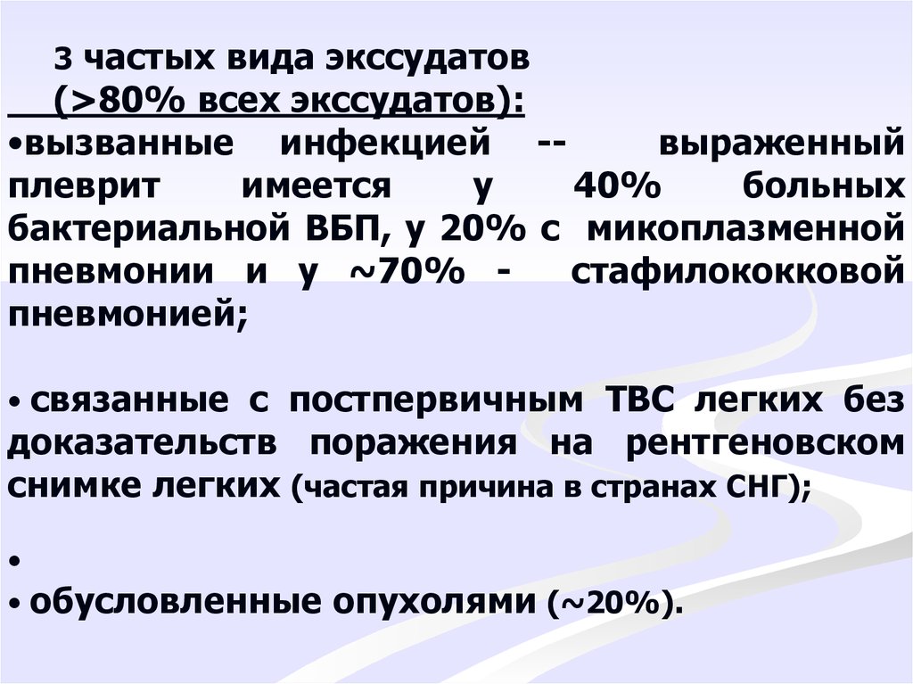 Дифференциальная диагностика плеврального выпота презентация