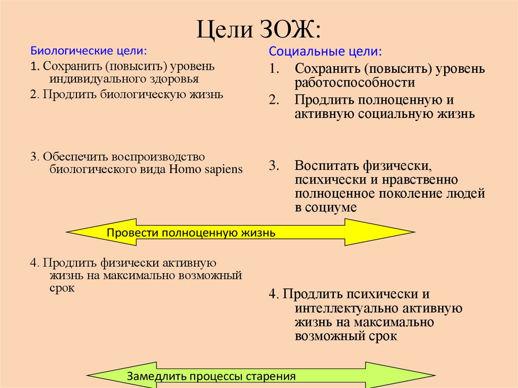 Цель здорового образа жизни