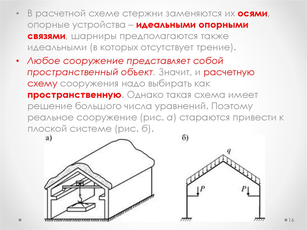 Расчетные схемы сооружений и их классификация