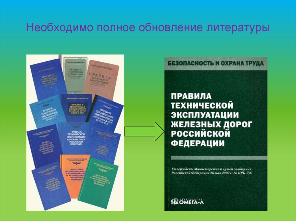 Необходимо полное обновление литературы