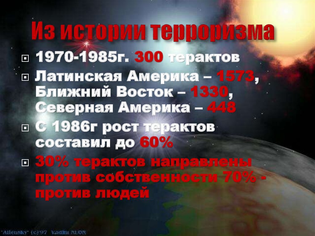 Терроризм. Из истории терроризма - презентация онлайн