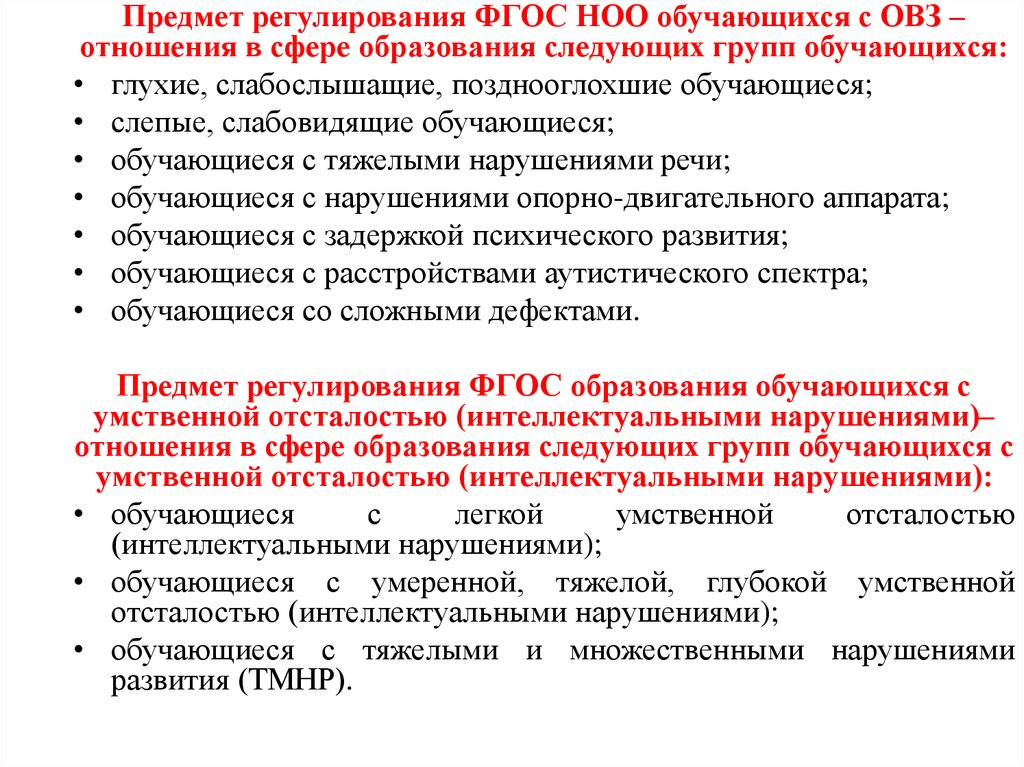 Фгос образования обучающихся. Предмет регулирования ФГОС НОО. Предмет регулирования ФГОС НОО ОВЗ. ФГОС НОО для обучающихся с тяжелыми нарушениями речи учитывает. ФГОС для слабослышащих детей.