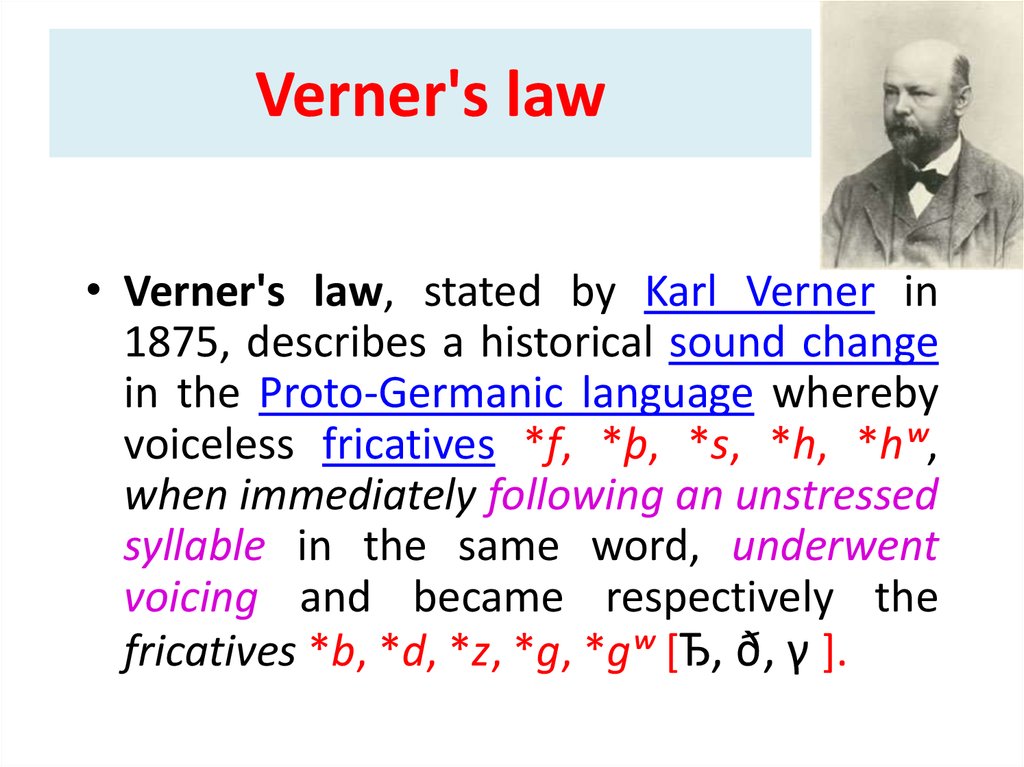 Verner S Law Chart