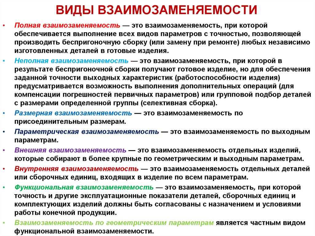 Что значит условия использования. Взаимозаменяемость вилы. Виды взаимозаменяемости. Виды взаимозаменяемости в метрологии. Основные понятия о взаимозаменяемости.