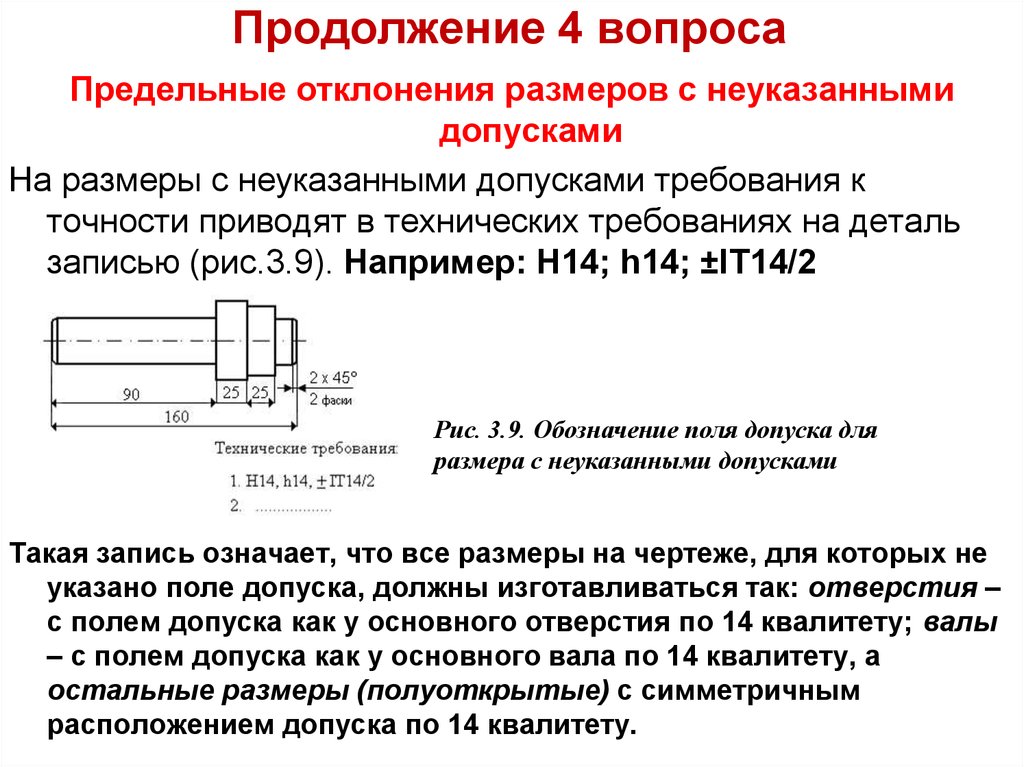 Не указаны предельные отклонения размеров на чертеже