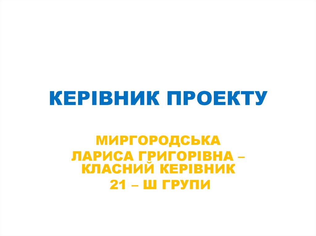 КЕРІВНИК ПРОЕКТУ