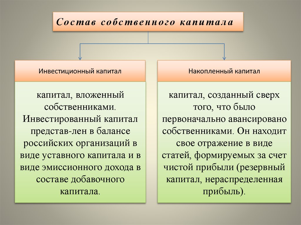 Учет собственного и заемного капитала презентация