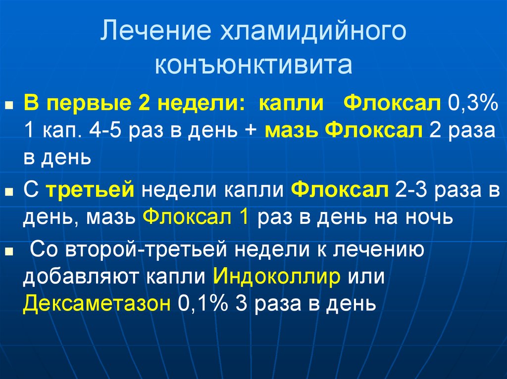 Схема лечения хламидийного конъюнктивита