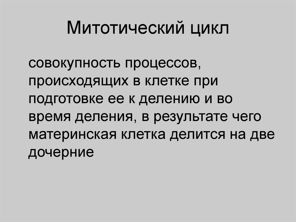 Цикл совокупность. Митотический цикл простыми словами.