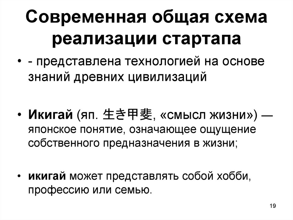 Современная общая схема реализации стартапа