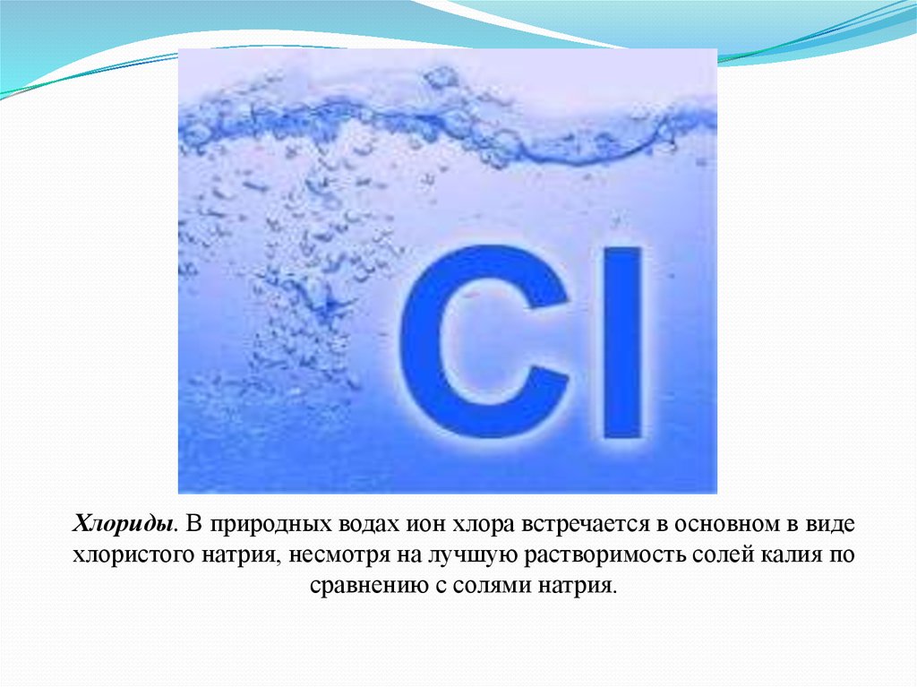 Хлориды в составе воды