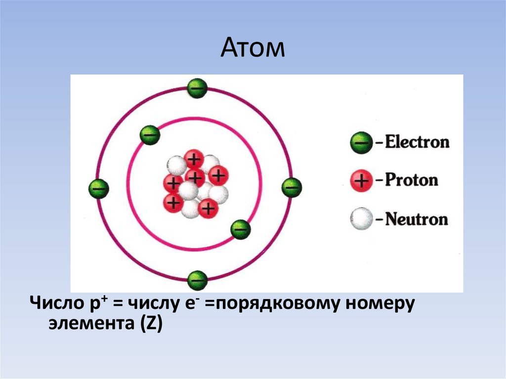 Составляющие элементы атома