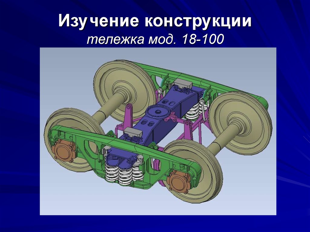 Изучение конструкций. Тележка 18-100. Тележка 18-100 авторежим. Грузовая тележка 18-100 конструкция. Конструкция тележки грузового вагона 18.