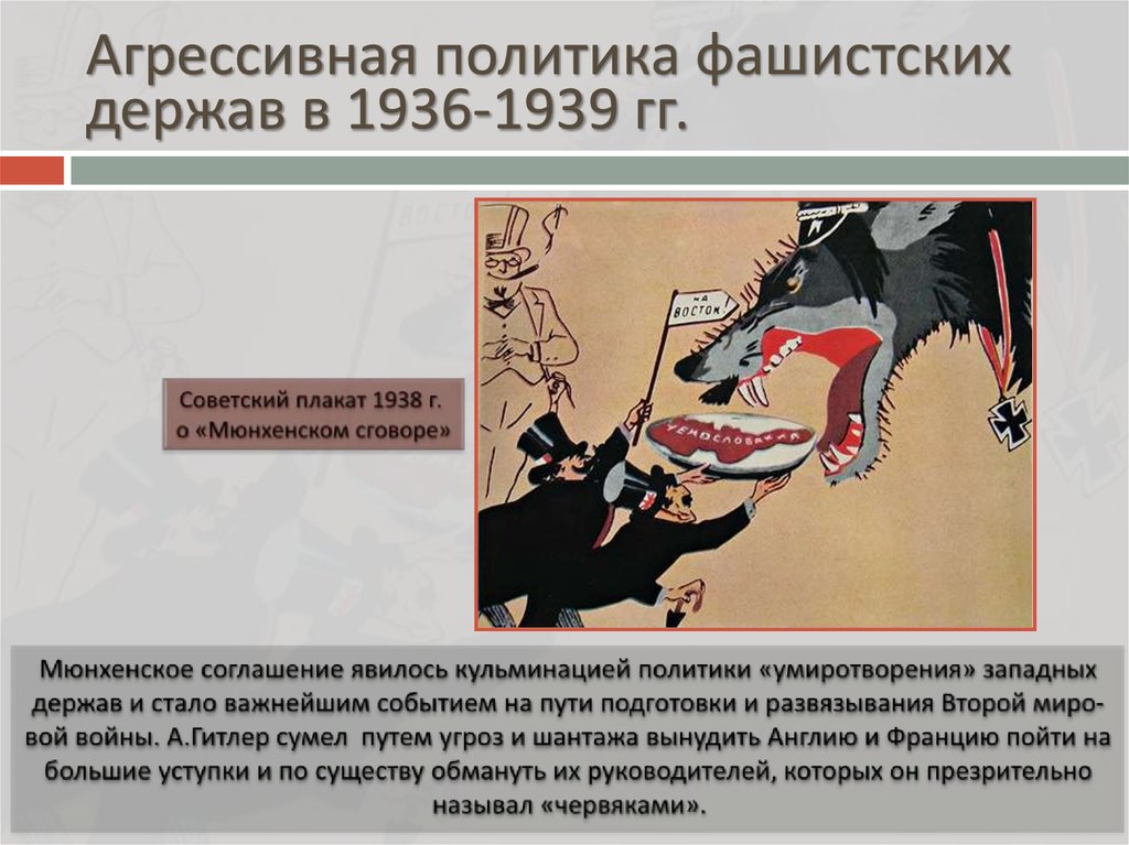 Агрессивная политика фашистских держав в 1936-1939 гг.