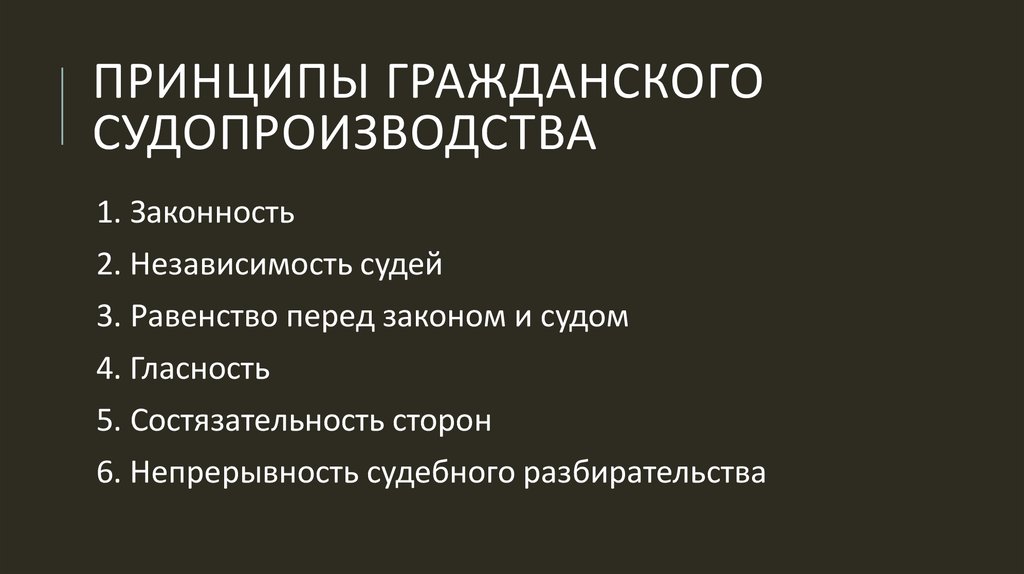 Принципы гражданского судопроизводства