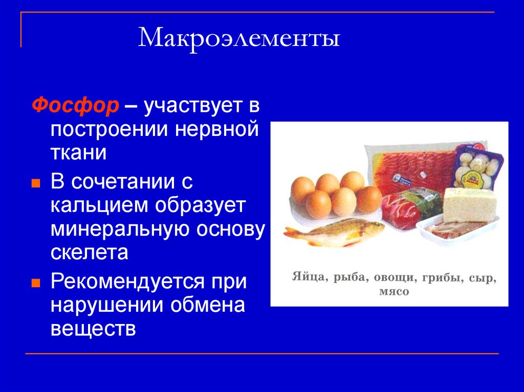 Микро и макроэлементы в организме