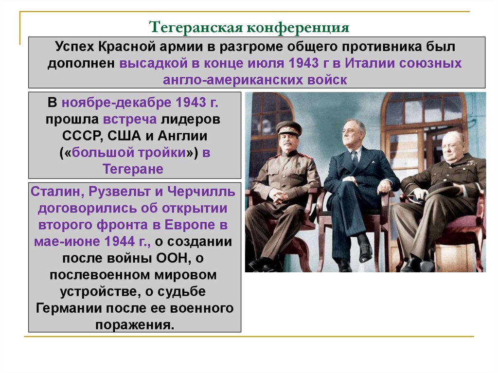 Тегеранская тройка. Тегеранская конференция ноябрь 1943. Тегеранская конференция руководителей антифашистской коалиции.. Союзническая конференция Тегеранская. Тегеранская конференция большой тройки.