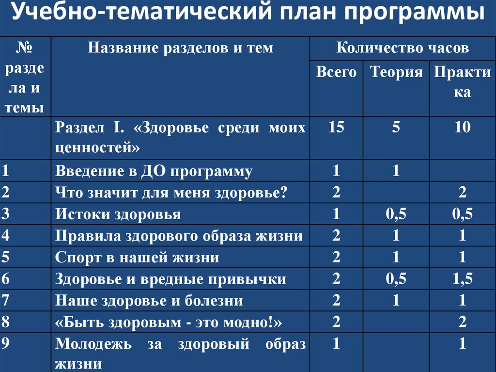 План образовательной программы. Учебно- тематический план пример в программе. Учебно-тематический план образовательной программы. Тематический план программы. Тематический план обучения.