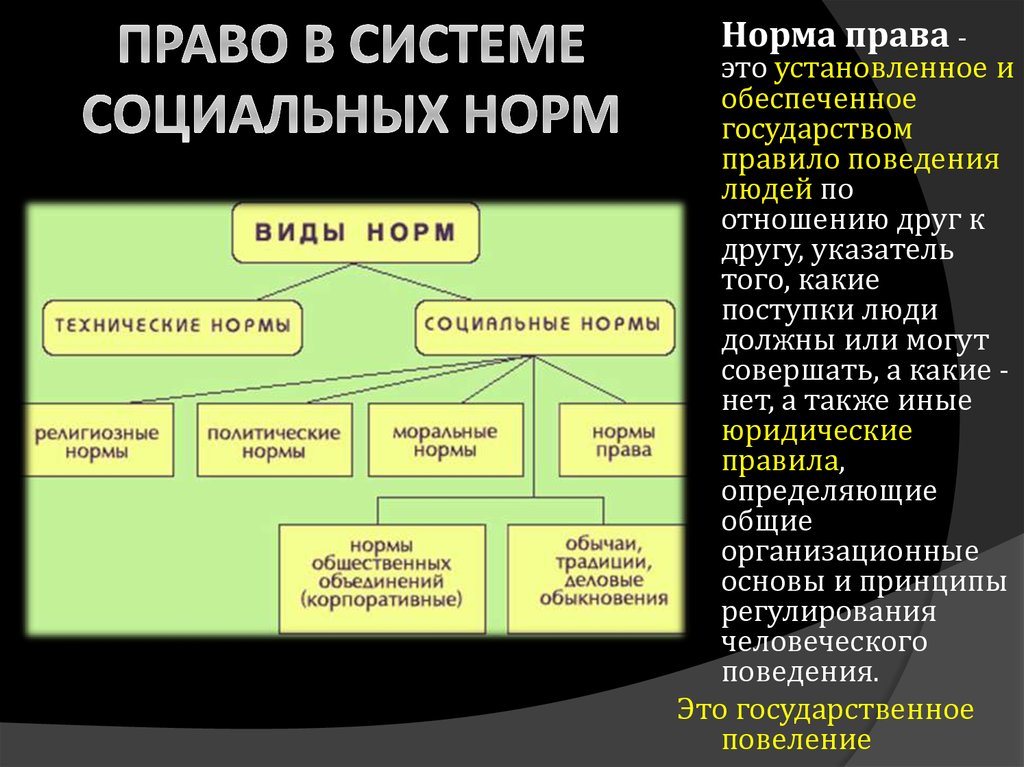 Право в системе социальных норм задание