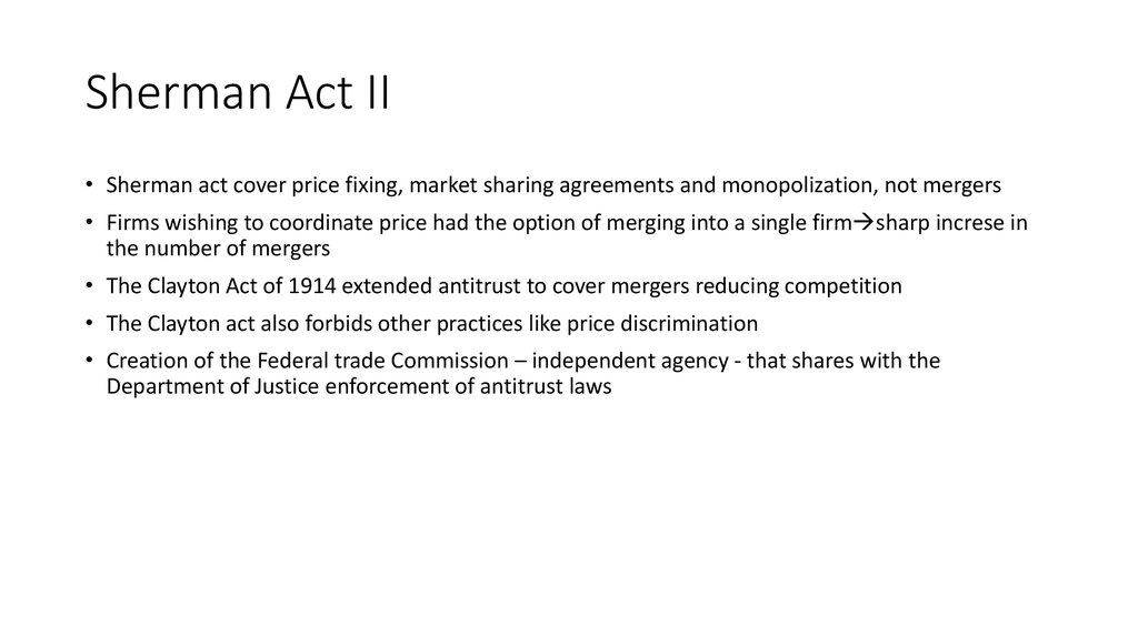 Реферат: Ftc Essay Research Paper The Sherman AntiTrust