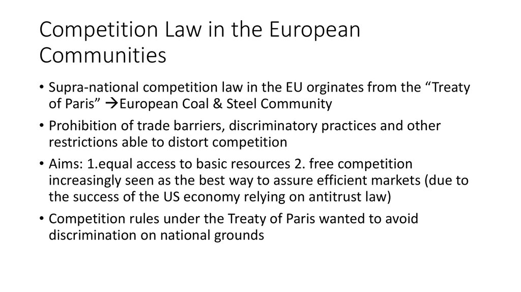 Competition Law in the European Communities