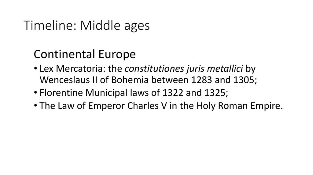 Timeline: Middle ages