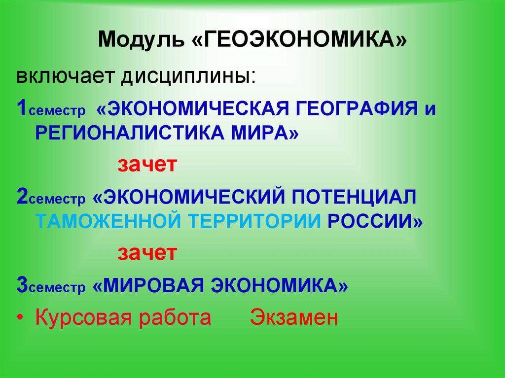 Курсовая Работа По Экономической Географии