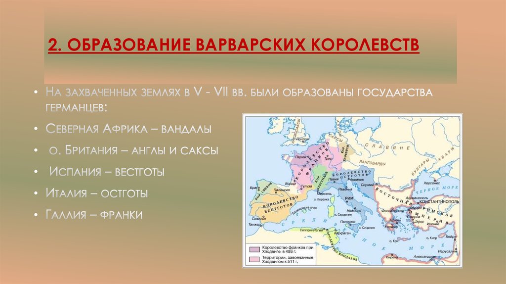 Какие государства образовались. Образование варварских королевств в Европе в v-vi веках. Великое переселение народов образование варварских королевств карта. Образование варварских королевств в Европе в средние века. Варварские государства v-VII ВВ..