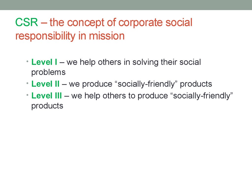 CSR – the concept of corporate social responsibility in mission
