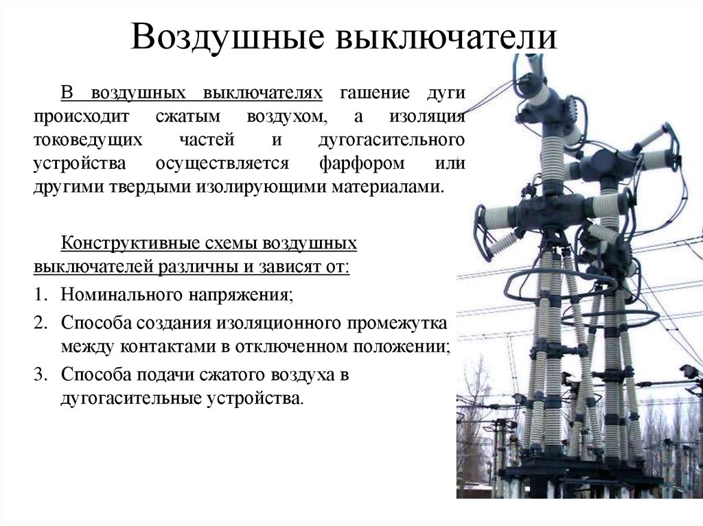 Воздушные выключатели презентация