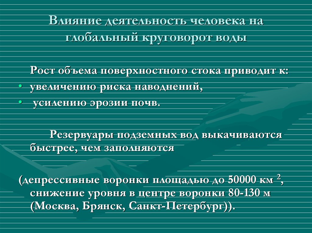 Действия деятельности человека. Влияние деятельности человека на круговорот.