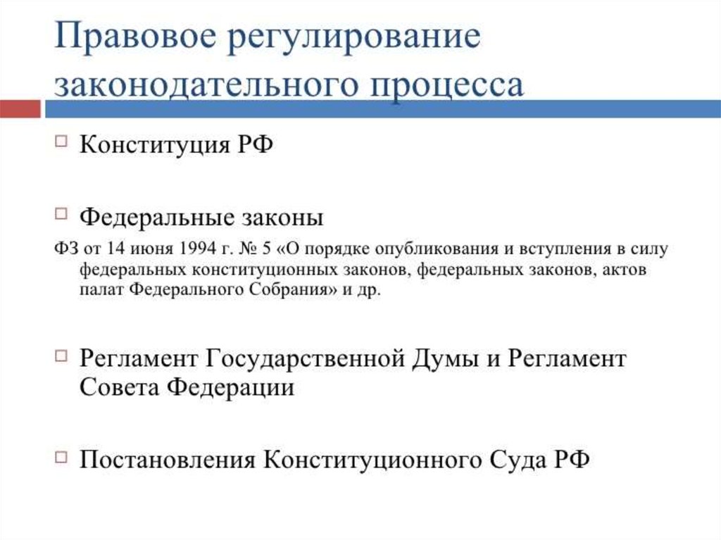 Федеральный законодательный процесс презентация