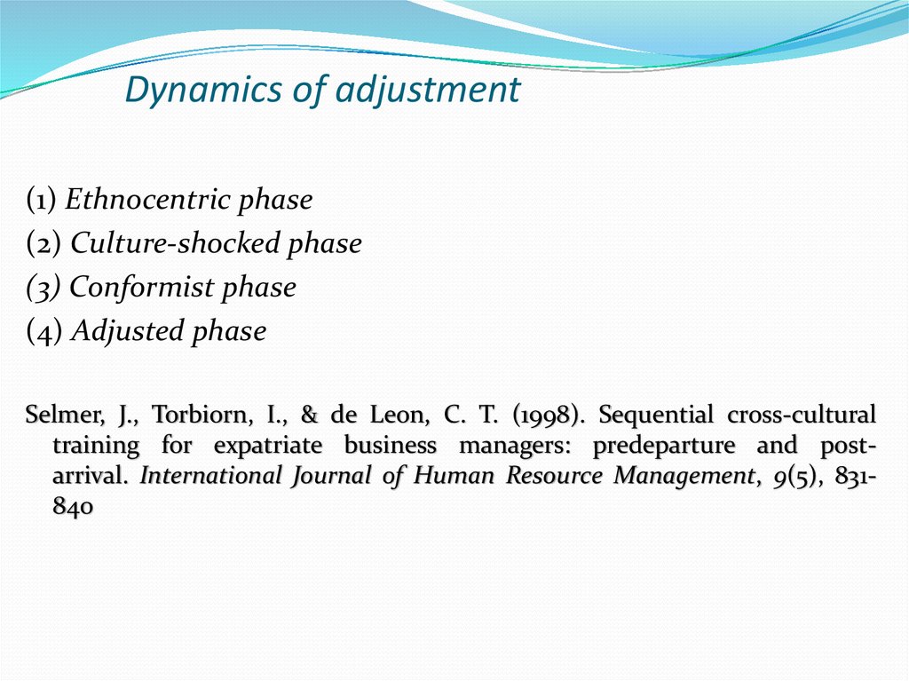 Dynamics of adjustment