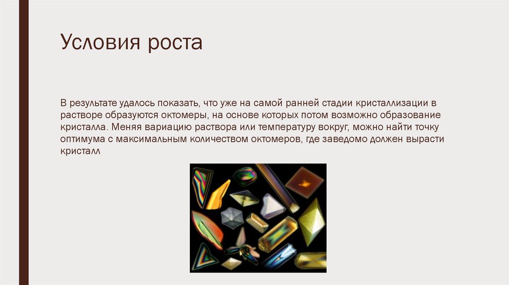 Условия роста