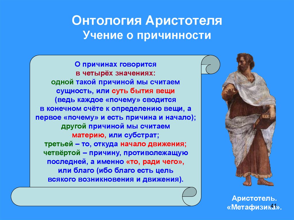 Философское учение Аристотеля. Онтология Аристотеля.