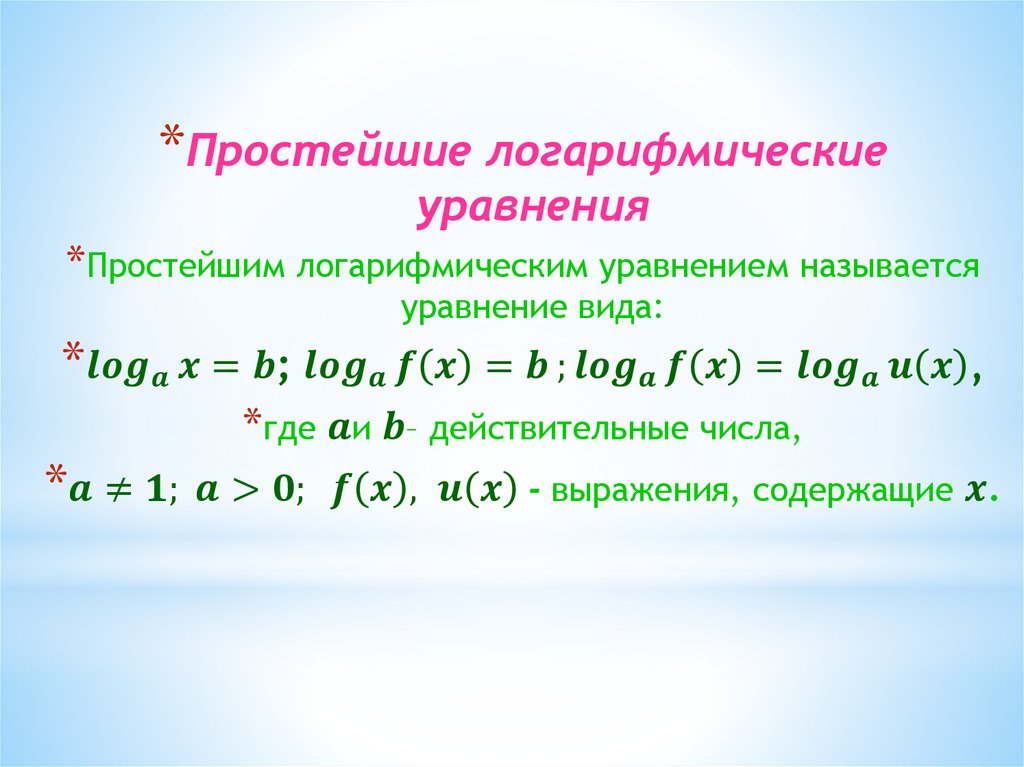 Решение логарифмических уравнений презентация